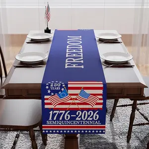 250 Anniversary USA Table Runner, 4th of July Table Runner 250th Anniversary Decorations America Patriotic 250 Years of Freedom 1776-2026 Memorial Day Home Party Decor