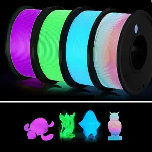 Four-Pack Night Glow Pla Filament Set 1.75mm 250g X 4 Eco-Friendly Biodegradable Beautiful Fluorescent Effect Suitable for Multiple 3D Printers