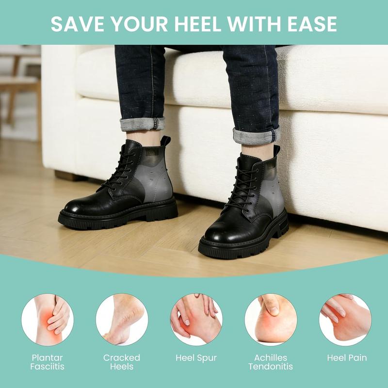 Welnove Silicone Heel Protectors for Shoes - 4 Pcs Gel Heel Cups with Aloe Vera Extract for Women Men - Shoe Cushion Inserts Pads for Plantar Fasciitis, Spur, Dry Cracked Heels,Blister, Size L