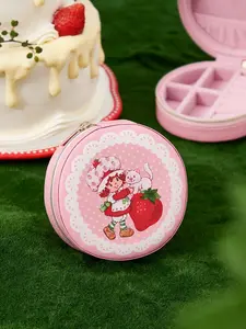Strawberry Shortcake X SHEIN Cartoon Character & Strawberry Pattern Jewelry Storage Box, Gifts, Day
