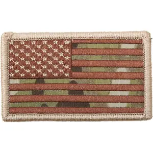 Multicam Camouflage - US Flag Patch with Hook Back USA Made