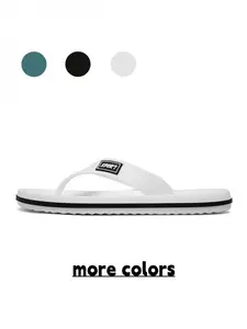 Men's White Simple Non-slip Flip-Flops, Soft Durable Sole, Multi-scenario Use for Daily, Beach, Bathroom & Outdoor