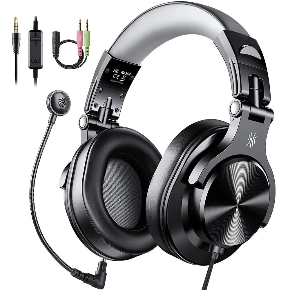 Oneodio 3.5mm Wired Gaming Headset, Computer Headset, Hi-Res Over Ear Headphones With Detachable Mic, Mic Mute & Volume Control, For PC, PS4, Xbox, Gamers
