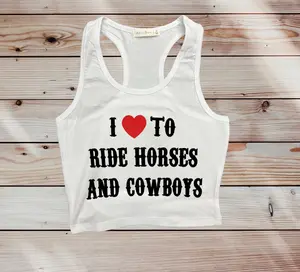 ride horses cropped tank top