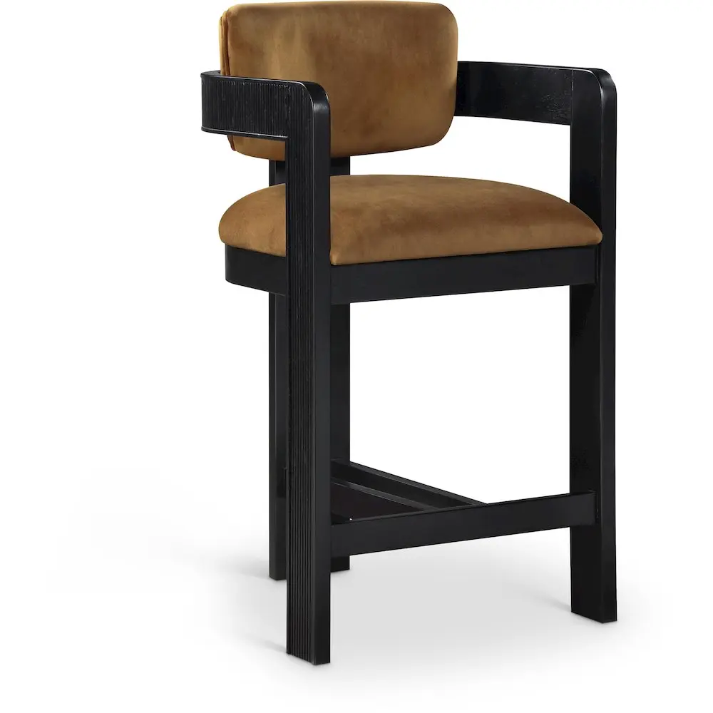 Sacha Saddle Velvet Stool
