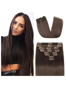 Clip in Hair Extensions Real Human Hair, Remy Human Hair Extensions Clip ins for Women Natural Human Hair 14-28inch 80-100g 8Pcs Available in a range of colours (1B#、 4#、 4/27#、 613#)