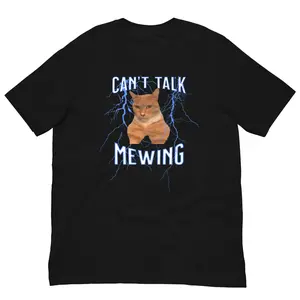 Can't Talk I'm Mewing Funny Cat meme Shirt, Mewing Cat Tee, Mogger T-shirt, Looksmaxxing community Tees, Cat Lover Gift, Mogging Cat