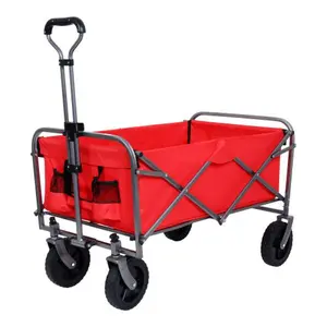 Collapsible Wagon Cart Foldable,Wagons Carts Foldable with Wheels with Drink Holders,for Shopping,Garden,Sports,Groceries,Apartment,Camping,Outdoor