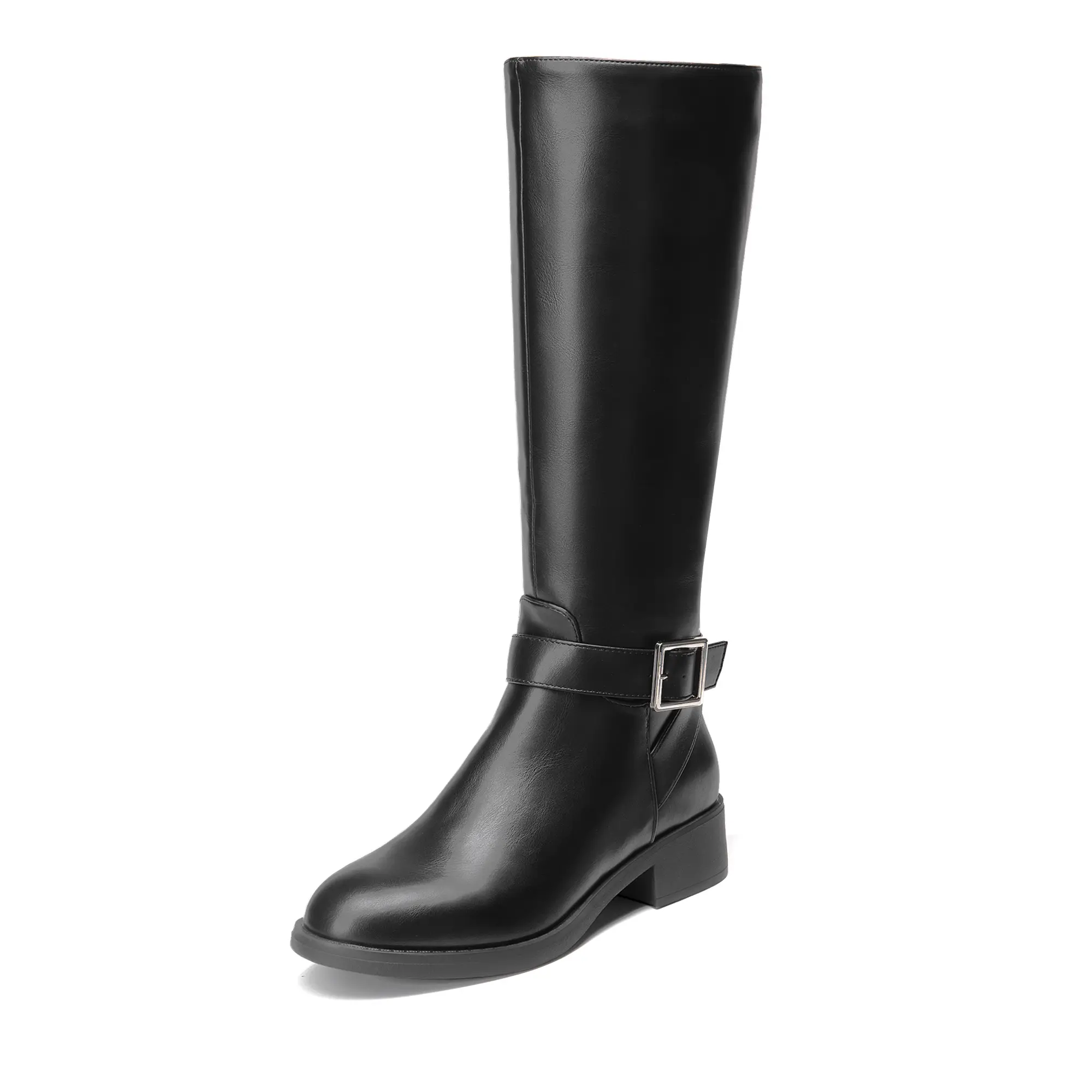 Dream Pairs Women's Knee-High Riding Boots - Western-Inspired Equestrian Lines, Side-Zip Design, Cushioned Insole, Western Booties, Stylish Comfortable Footwear