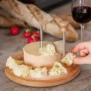 Stainless steel cheese roller set: includes a multifunctional handheld cheese slicer and chocolate roller, plus a manual flaking tool for round cheese baking supplies; kitchen utensils.