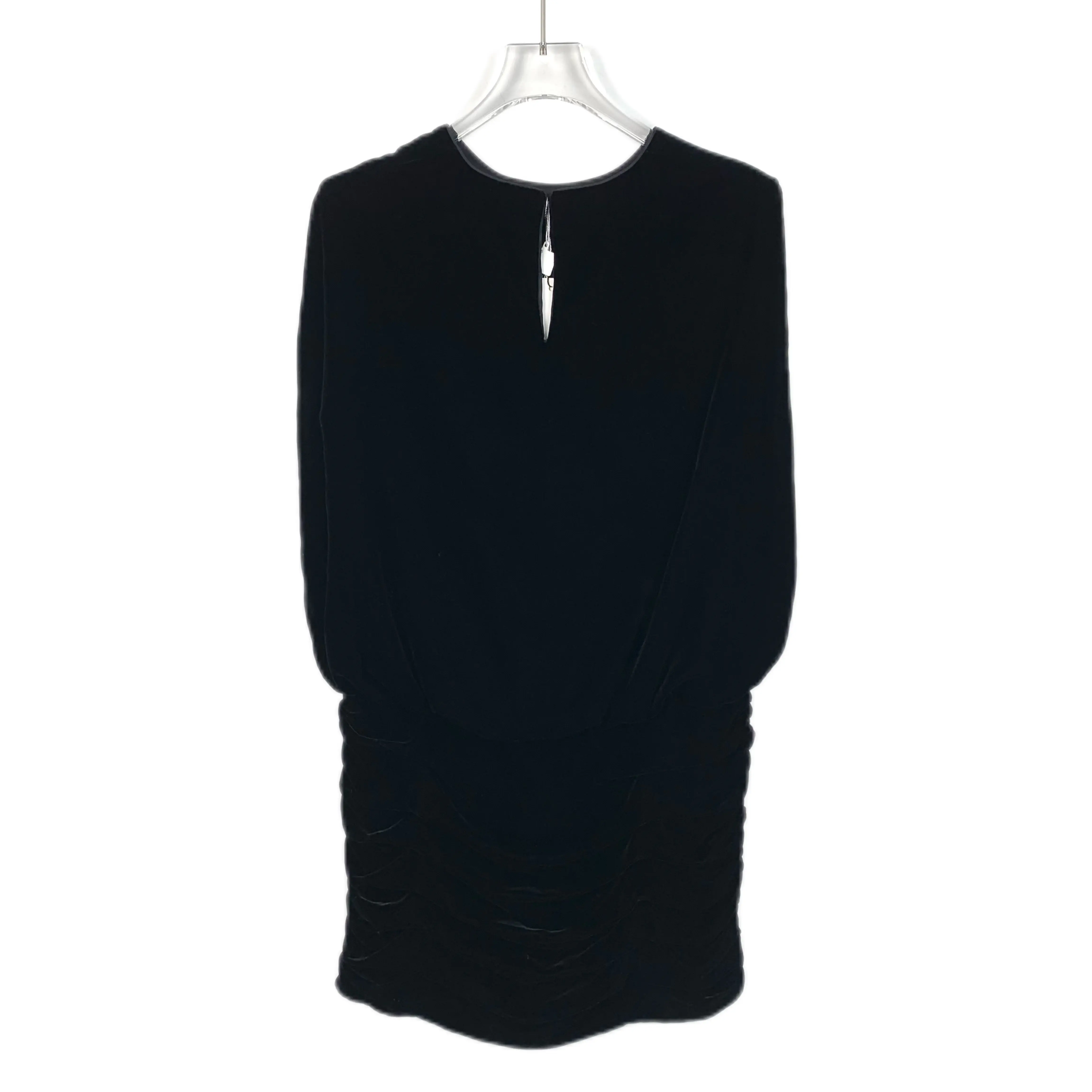 RDLT- Saint Laurent Black Velvet Crewneck Sleeveless Dress Size 40