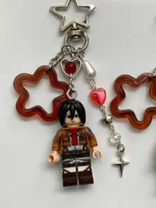 Handmade Acrylic Heart Anime Keychain, Best Gift for Him Her, Y2K Style, Cute Beaded Design, Perfect for Fans