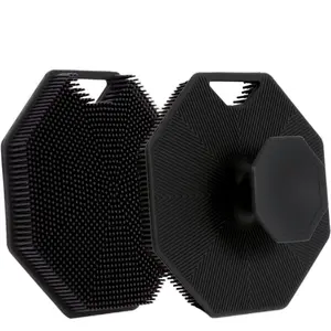 Soft Silicone Body Scrubber with storage hook set,  flexible Bristles Exfoliator non-slip handle  Personal Tool Bath Gift