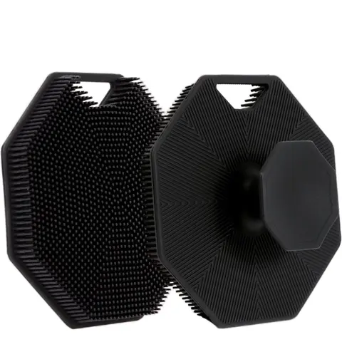 Soft Silicone Body Scrubber Set with Storage Hook - Reusable Shower Scrubber, Lightweight Bath Tool, Flexible 8-Sided Bristles for Dead Skin Lift, Non-Slip Handle, Silicone Loofah, Exfoliating Sponge Bath Accessory Gift