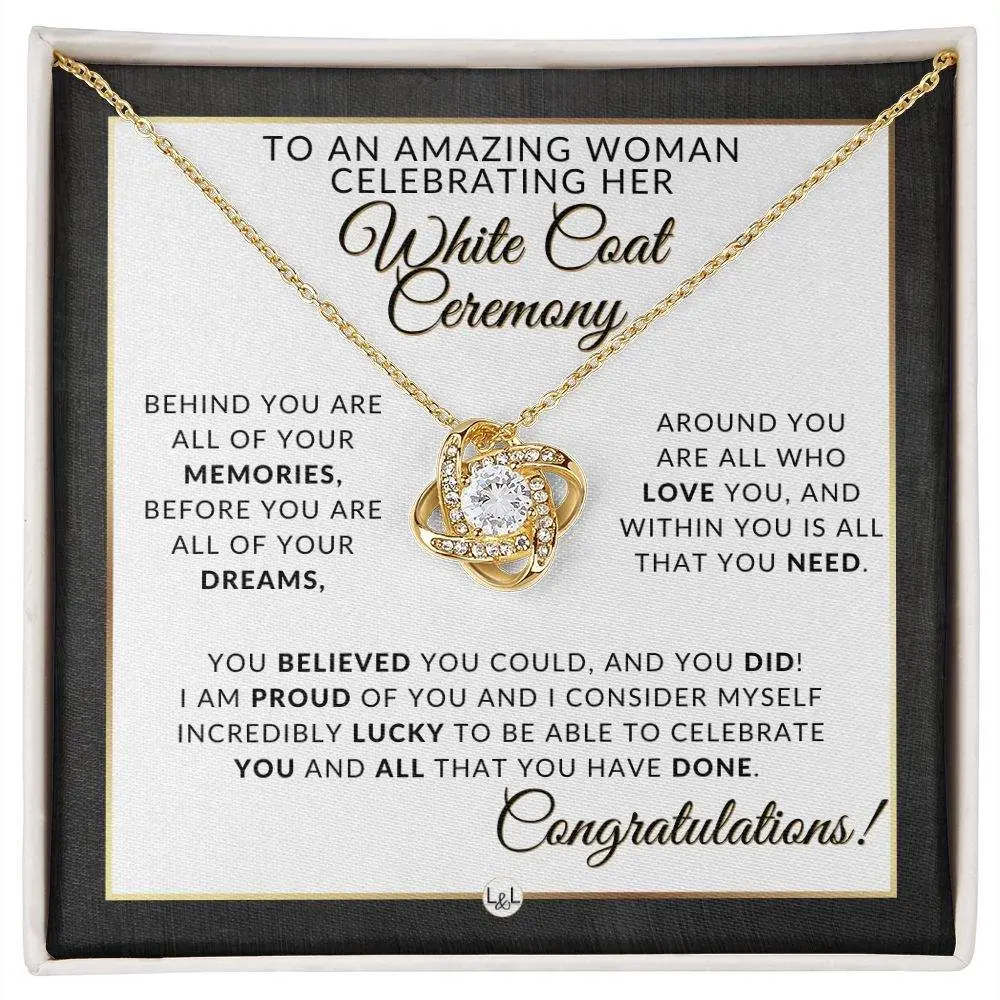 White Coat Ceremony Necklace for the Aspiring Medical Professional - Pharmacy School, Nurse, Vet, Dentist, Veterinarian, Physical Therapy Graduation