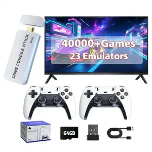 2026 Mass Games Themed Retro Portable Home Console - 40000+ Built-in Titles, 23 Emulators, 2 Wireless Controllers, 128GB SD Card, Button Design, HDMI Port, HDMI Cable, SEO Stick Compatible - for Kids & Adults - Tech Gadgets