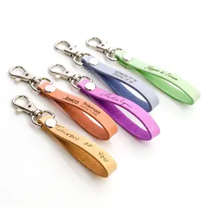 Personalized Leather or Cork Keychain, Custom Engraved Name Keychain, Colorful Personalized Key Ring, Custom Gift for Women, Gift for Best Friend
