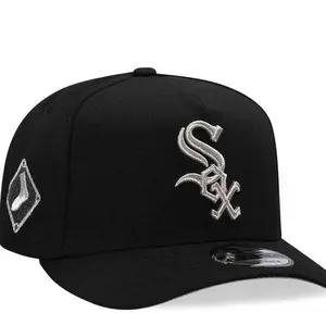 New Era White Sox 9FORTY Adjustable Hat White Crown Black Brim Embroidered Logo Streetwear Cap Gorra De Beisbol Para Hombre Cotton Breathable All Seasons Trendy Fashion