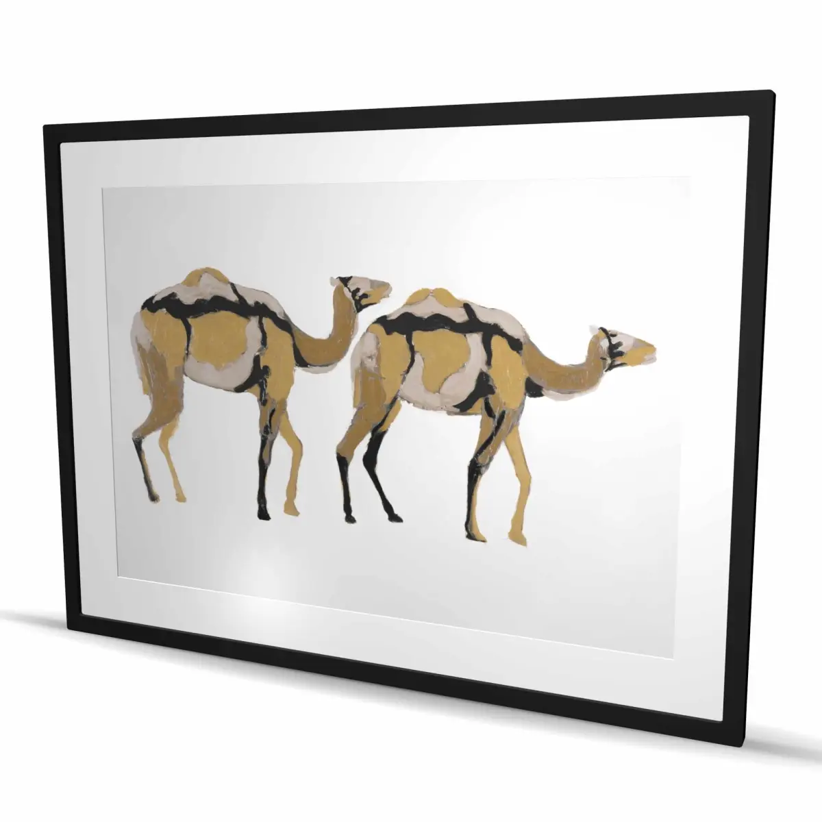 212 MAIN Artistic Framed Matted Abstract Camel Wildlife Print Wall Art - 36x48 in Decorative Home Decor, Decoration for Living Room, Office Study