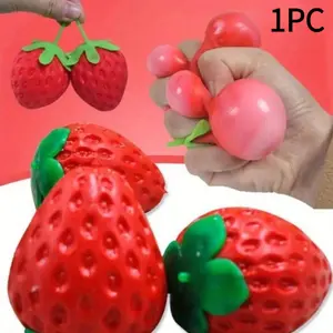 Anxiety Squeezing Toy, Fingertip Gyro Decompression Artifact, Squeezable Fruit Ball, Realistic Strawberry Model, Party Gift, Pressure Release Toy