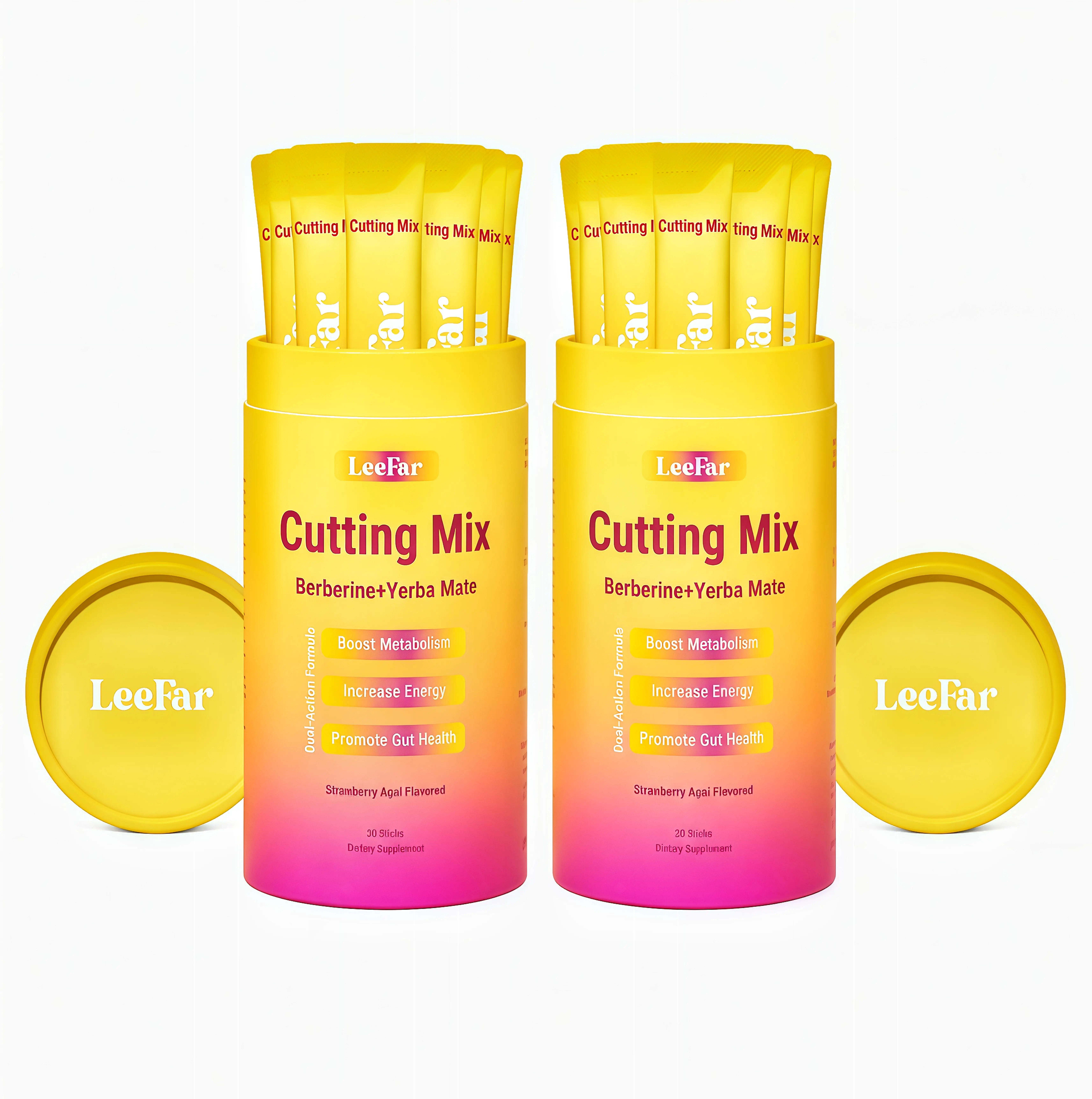2 Pack LeeFar Cutting Drink Mix – | ST Strawberry Açaí Flavor – | (30 Servings)