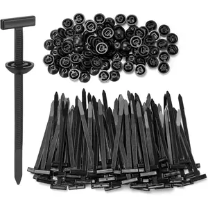 200Pcs Nylon Cable Tie Buckles for Car, Auto Zip Ties, Self-Locking Zipper Clips, Rivet Zip Ties for Engine Covers, Fenders, Trunk, Door Panels - Multi-Purpose for Repairs