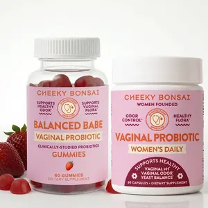 Vaginal Balance Duo by Cheeky Bonsai - Balanced Babe Gummies (60 count) and Vaginal Probiotic & Prebiotic Capsules (60 count)