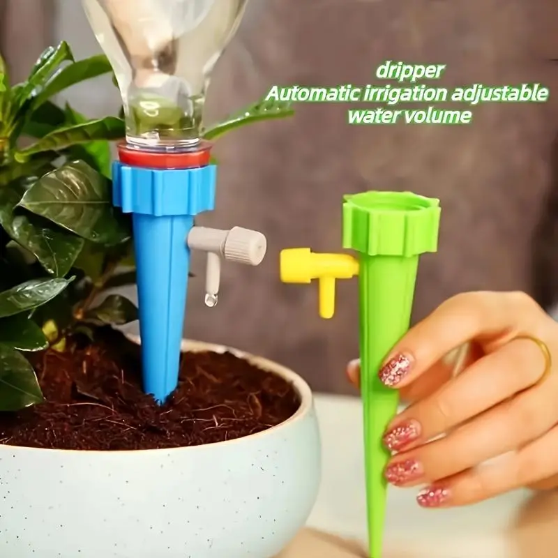 Automatic Plant Watering Device, Automatic Plants Watering, Automatic Garden Watering, 10pcs Adjustable Plant Watering Nozzle, Self Watering Device, Suitable for Outdoor and Holiday Plant Watering, Watering Systems, Automatic Watering Kit