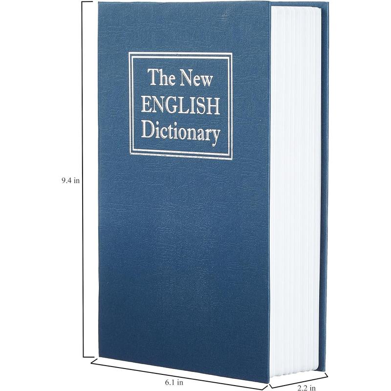 Book Safe, Key Lock, Blue, Large