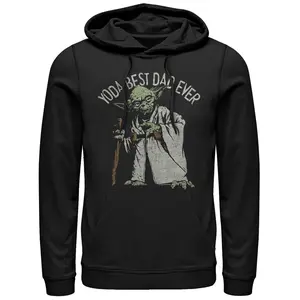 Men's Star Wars Yoda Best Dad Ever Pull Over Hoodie