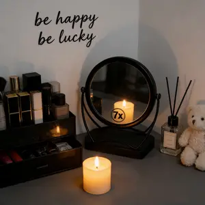 Foldable Dual-Sided Makeup Mirror, Round Portable Rotatable Makeup Mirror, High-Definition Clear Reflection, 1x/7x Magnification, Travel Makeup Mirror