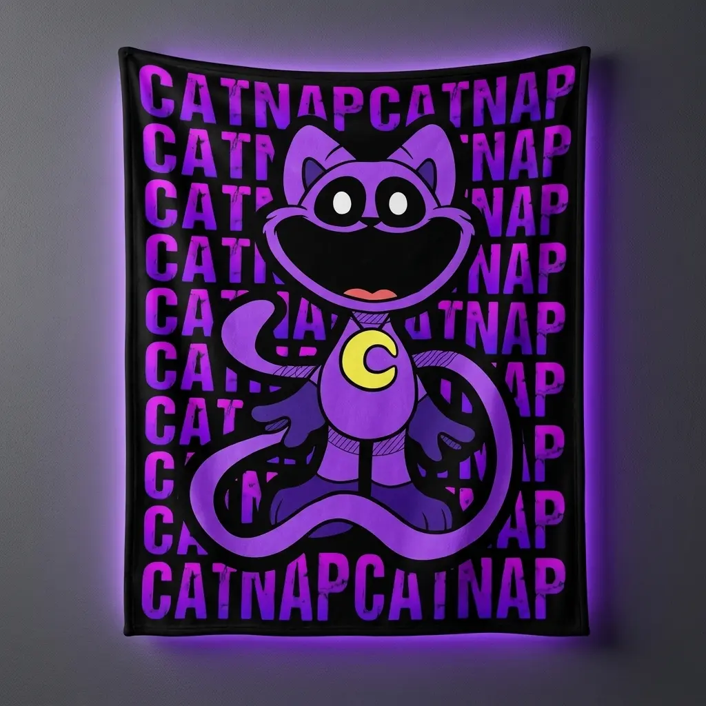 2026 New Cute S-Smiling C-Critters Catnap Craftycorn Cartoon Plush Blanket - Cozy Warm Fluffy Soft Color-Fillable Flannel Art Heirloom Blanket for Kids' Bedroom Bed, Viral Gamer Room Decor, Sleepovers Use, Cozy Warm Blanket, Fluffy Soft Blankets