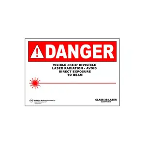 Phillips Safety Class 3B Plastic Laser Radiation Warning Sign #29