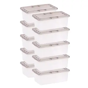 IRIS USA 6 Qt. Plastic Storage Bins with Lids, Clear, Stackable Totes, Containers