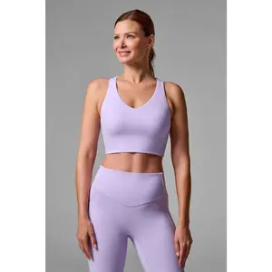 Women's Ananda Long Line Yoga Sports Bra | Lavendula