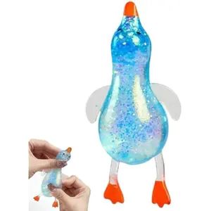 Cute Duck Squishy Sugar Stress Ball,Soft Duck Stress Relief Sugar Ball Toys and Moldable Slow Rise Relaxing Sensory Fidget Stress for Anxiety Relief (Blue)