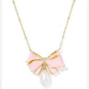 Beautiful bow necklace HTF new with pouch shabby chic vintage love shack