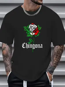 100% Cotton Chingona Shirt Women Girl Teen Mexico Mexican American Flag T-Shirt, Graphic T Shirts - Printed Short Sleeve T-Shirt Top