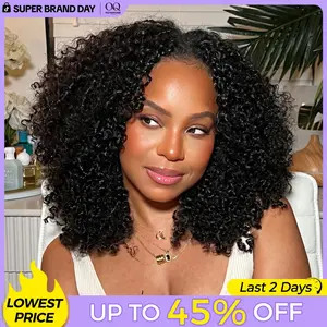 OQ HAIR Afro Curly V Part Wig 180% 250% Density No Leave Out Thin Part Human Hair Wigs 0 Skill Needed Glueless Wig Beginner Friendly #DealsForYouDays