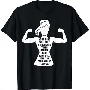 100% Cotton Printed Street-Style T-Shirt Women Gym Motivation Workout Motivational Fitness Lover Gift T-Shirt Small