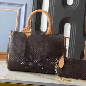 Brown Leather Shoulder Bag with Coin Purse
