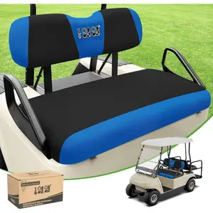 Golf Cart Seat Covers Front and Rear Set for  EZGO Club , Dress Up Your Golf Cart, Breathable Mesh Fabric, Machine Washable, No Drilling - Comfort
