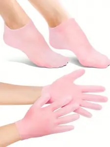 1 set of silicone socks + silicone gloves Moisturizing socks prevent dryness and cracking Heel exfoliator for dead skin removal Foot beauty treatment Foot mask Smooth to the touch Anti-slip Exfoliating foot