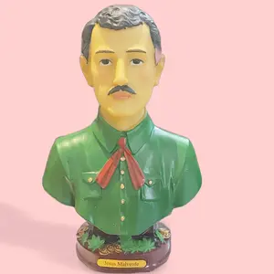 Religious Jesus Malverde Bust, 8-in Home Decor Statue for Room & Living Room Accent