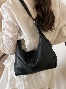 Women's Solid Color Shoulder Bag, Fashionable Temperament Simple and Atmospheric Shoulder Purse for Work, School, Daily Commuting, Versatile for Travel, Shopping, Dating, Casual Shoulder Bag