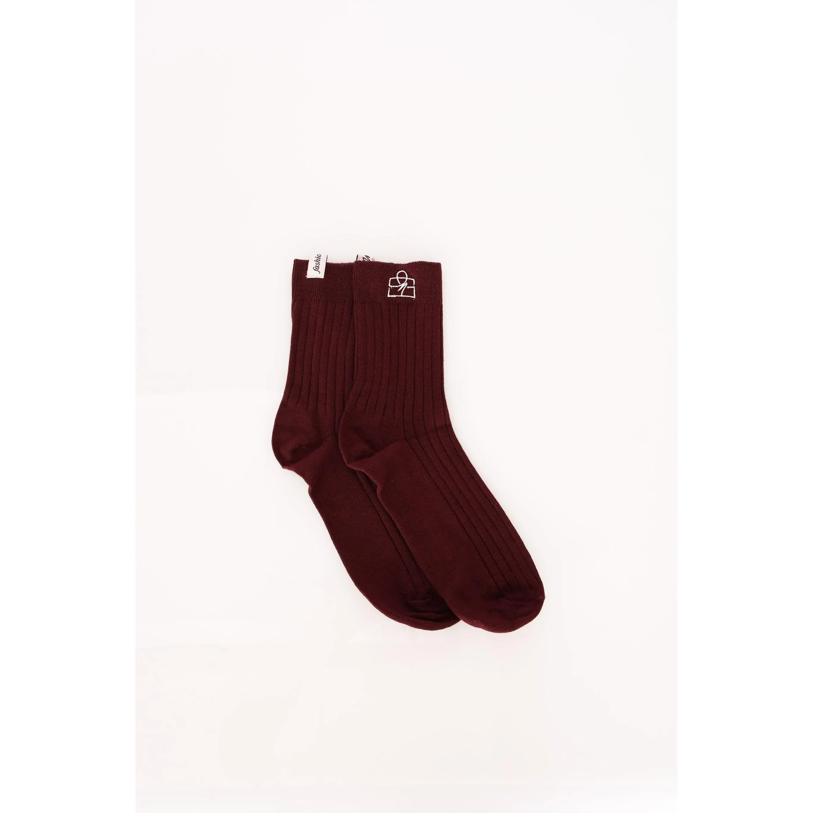 Limited Edition FashioNica Dark Cherry Crew Socks