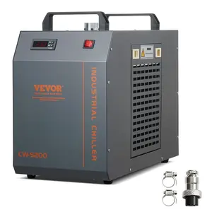 VEVOR Industrial Water Chiller, KH - 6000, 200W Industrial Water Cooler Cooling System with Compressor 12 L Water Tank Capacity 7.8 L/min Max Flow Rate, for CO2 Laser Engraving Machine Cooling Machine