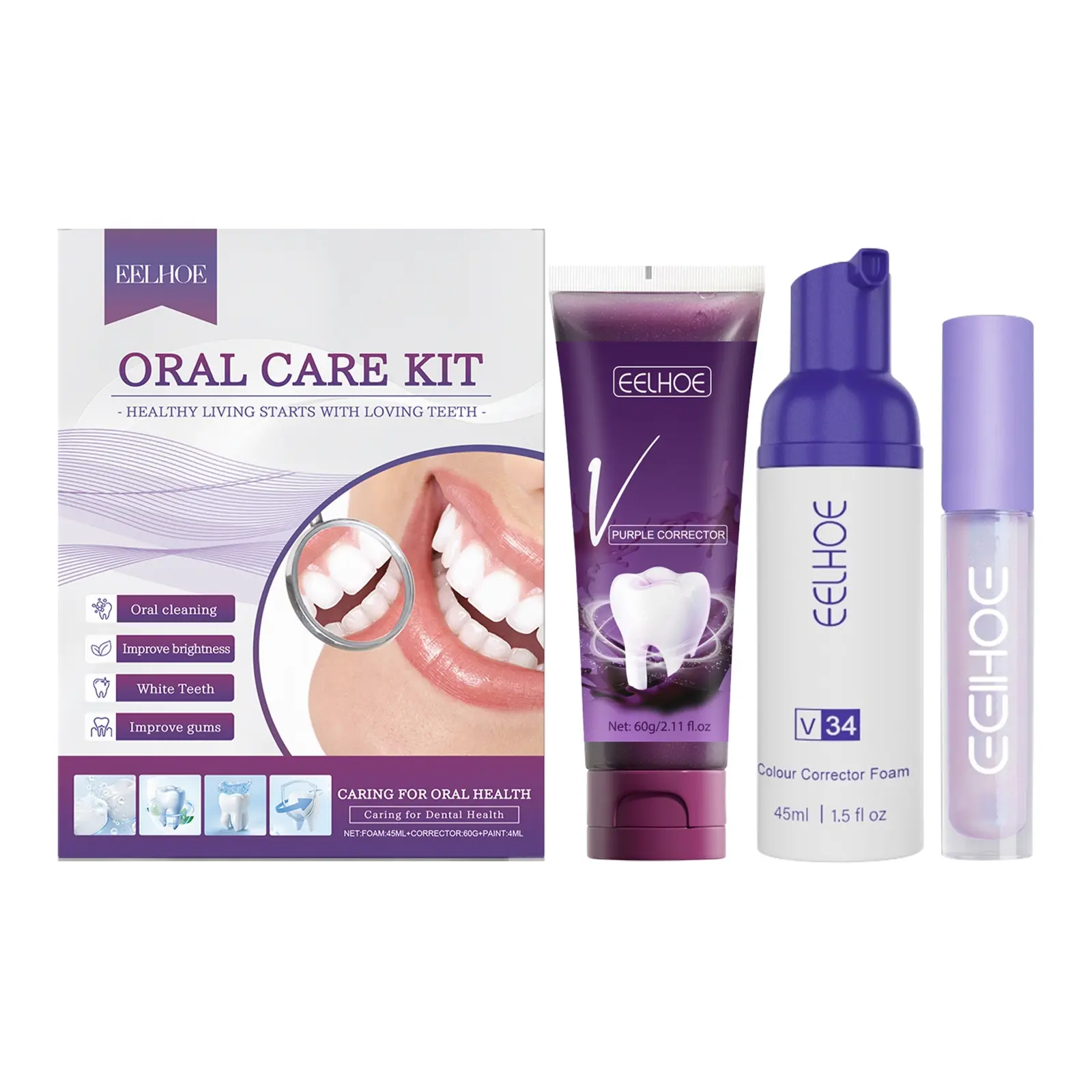 Portable Home Oral Care Kit, Freshen Breath Dental Hygiene Set, Gentle Teeth Protection & Cleaning Essentials, Ideal for Daily Use
