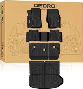 OEDRO TPE Floor Mats fits 2022-2026 Jeep Grand Cherokee, 1-2 Rows, Trunk Mat, 2 Row Seat Back Mats, All Weather, Waterproof