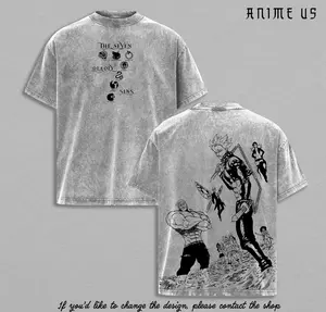 Seven Deadly Sins Meliodas Ban Escanor Merlin King Diane Gowther Vintage Washed Anime Shirt, Nanatsu no Taizai Oversized Acid Wash Graphic Tee